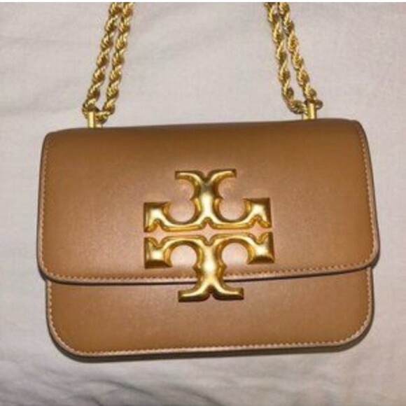 Tory Burch Brown Shoulder Bag with Gold Accents Authentic - Picture 3 of 5